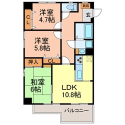 サンポワール宇都宮の物件間取画像